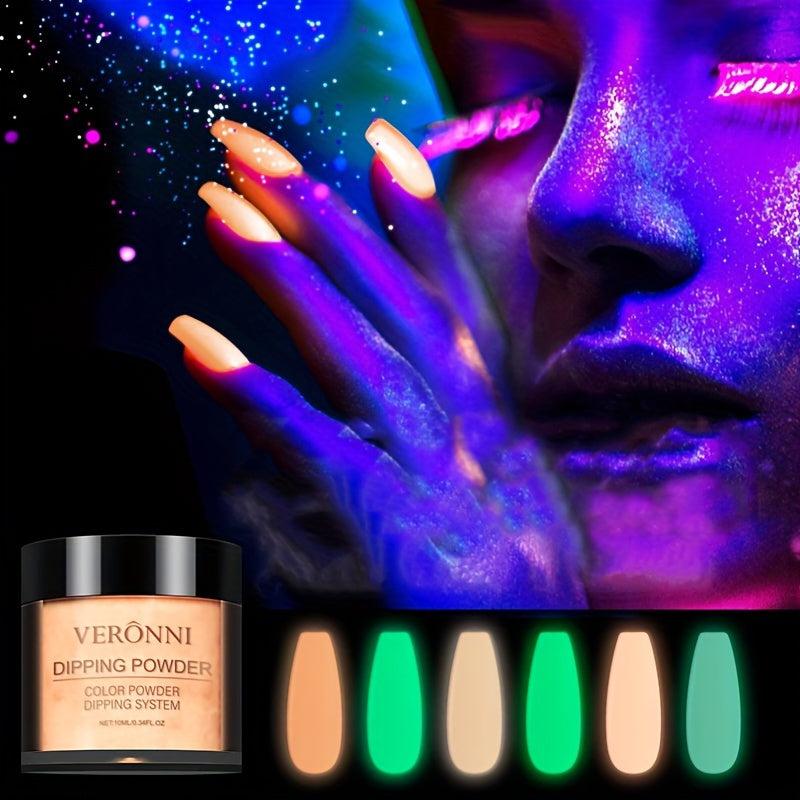 Glow In The Dark Dip Powder 12 Colors Neon Nail Art Powder