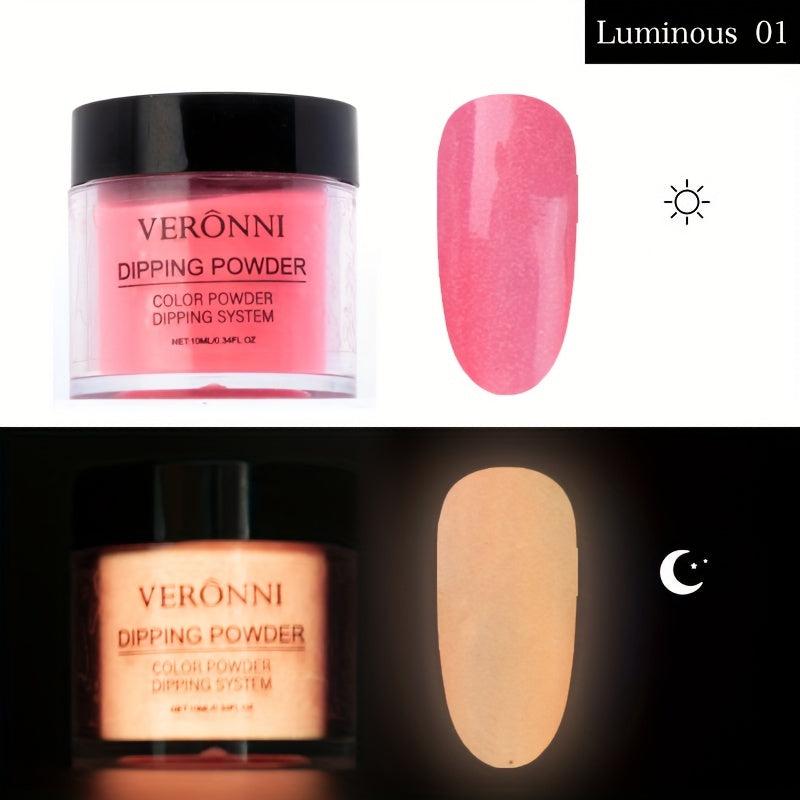 Glow In The Dark Dip Powder 12 Colors Neon Nail Art Powder