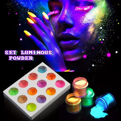 Glow In Dark Acrylic Powder 12 Colors Kit Nail Extension Luminous Acrylic Nail