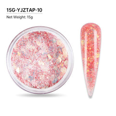 15g Glitter Acrylic Powder for Nails Builder Mermaid Hexagons Nail Art