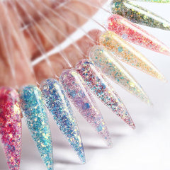 15g Glitter Acrylic Powder for Nails Builder Mermaid Hexagons Nail Art
