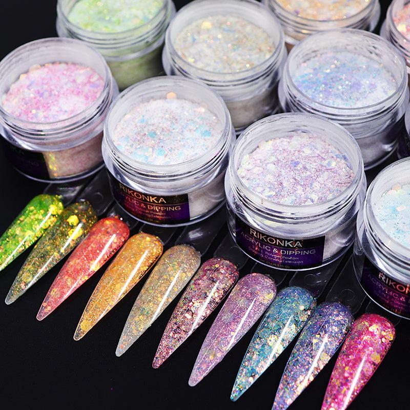 15g Glitter Acrylic Powder for Nails Builder Mermaid Hexagons Nail Art