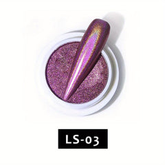 Holographic Mirror Powder Nail Decorations DIY Magic Rainbow Powder