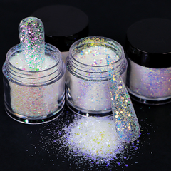 Iridescent Pink Hexagon Nail Glitters Flakes For Nails & Crafts