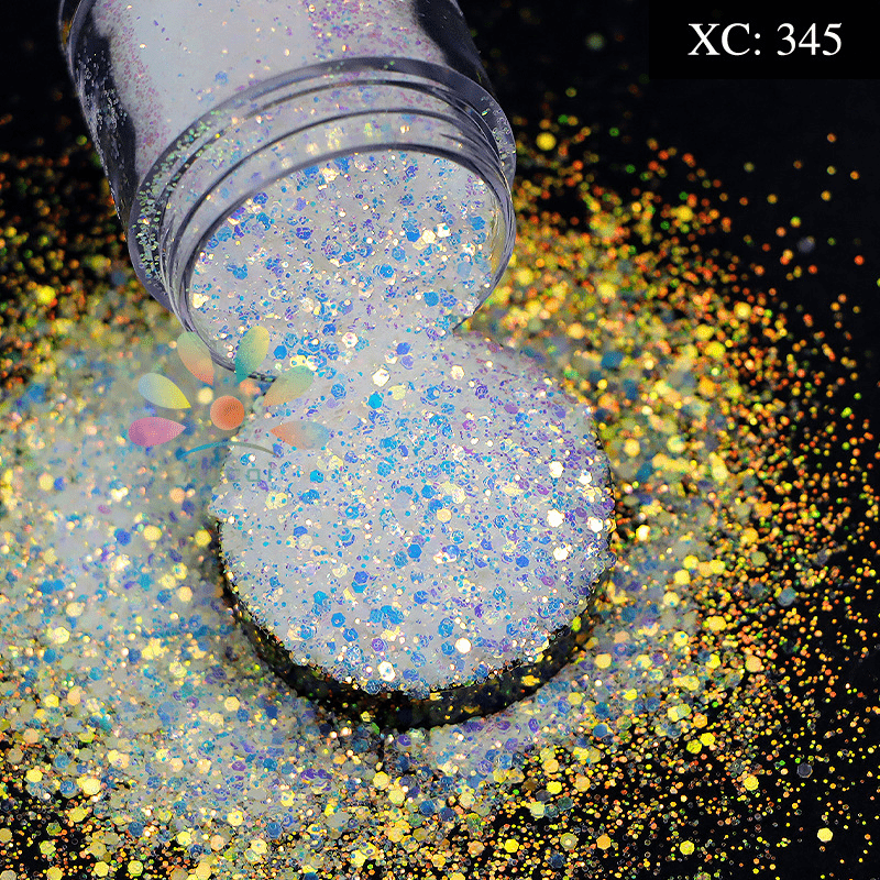 Iridescent Pink Hexagon Nail Glitters Flakes For Nails & Crafts
