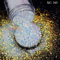 Iridescent Pink Hexagon Nail Glitters Flakes For Nails & Crafts