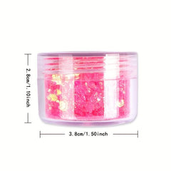 12 Colors Holographic Nail Glitter Powder Mixed Size Hexagon Flakes Sequins