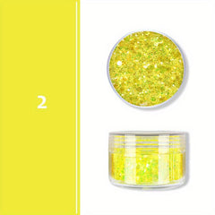 12 Colors Holographic Nail Glitter Powder Mixed Size Hexagon Flakes Sequins