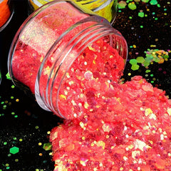 12 Colors Holographic Nail Glitter Powder Mixed Size Hexagon Flakes Sequins