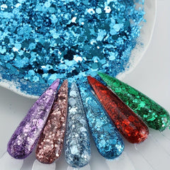 50g Holographic Nail Glitter Powder Hexagon Flakes Sequins DIY Manicure