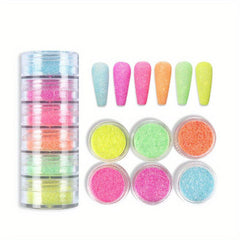 6-Color Glitter Sweater Powder Nail Kit Set