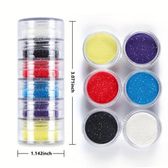 6-Color Glitter Sweater Powder Nail Kit Set