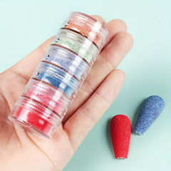 6-Color Glitter Sweater Powder Nail Kit Set