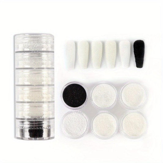 6-Color Glitter Sweater Powder Nail Kit Set
