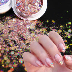 Holographic Nail Glitter Powder Hexagon Sequins DIY Manicure