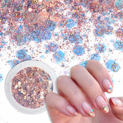 Holographic Nail Glitter Powder Hexagon Sequins DIY Manicure