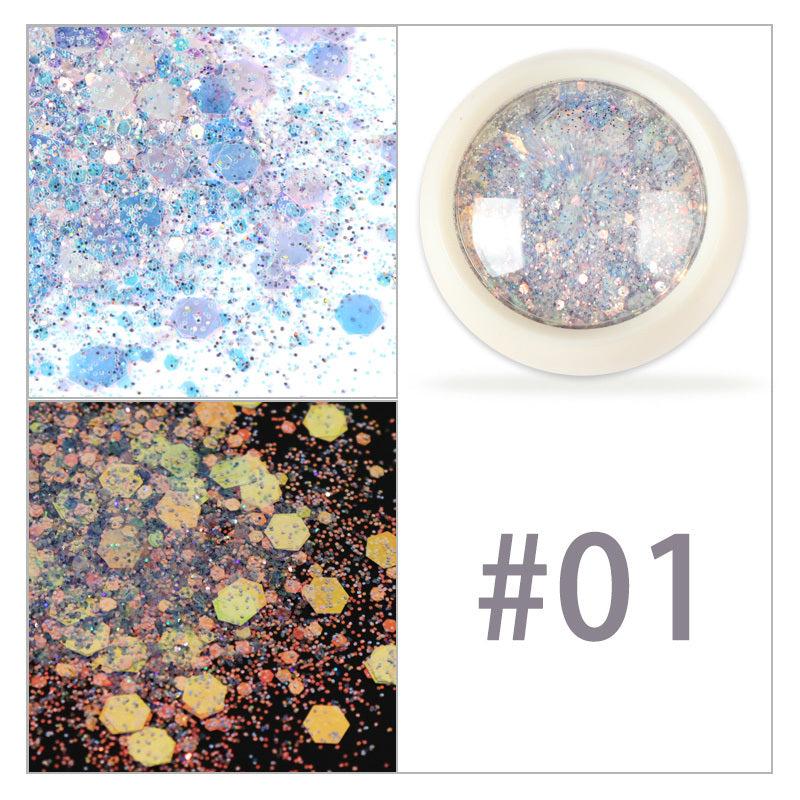 Holographic Nail Glitter Powder Hexagon Sequins DIY Manicure