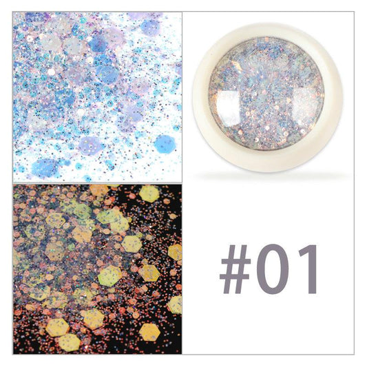 Holographic Nail Glitter Powder Hexagon Sequins DIY Manicure