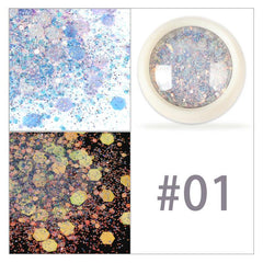 Holographic Nail Glitter Powder Hexagon Sequins DIY Manicure