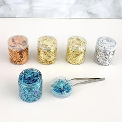 10g Golden Foil Flakes for Resin Jewelry Making Crafts Slime Nails Painting