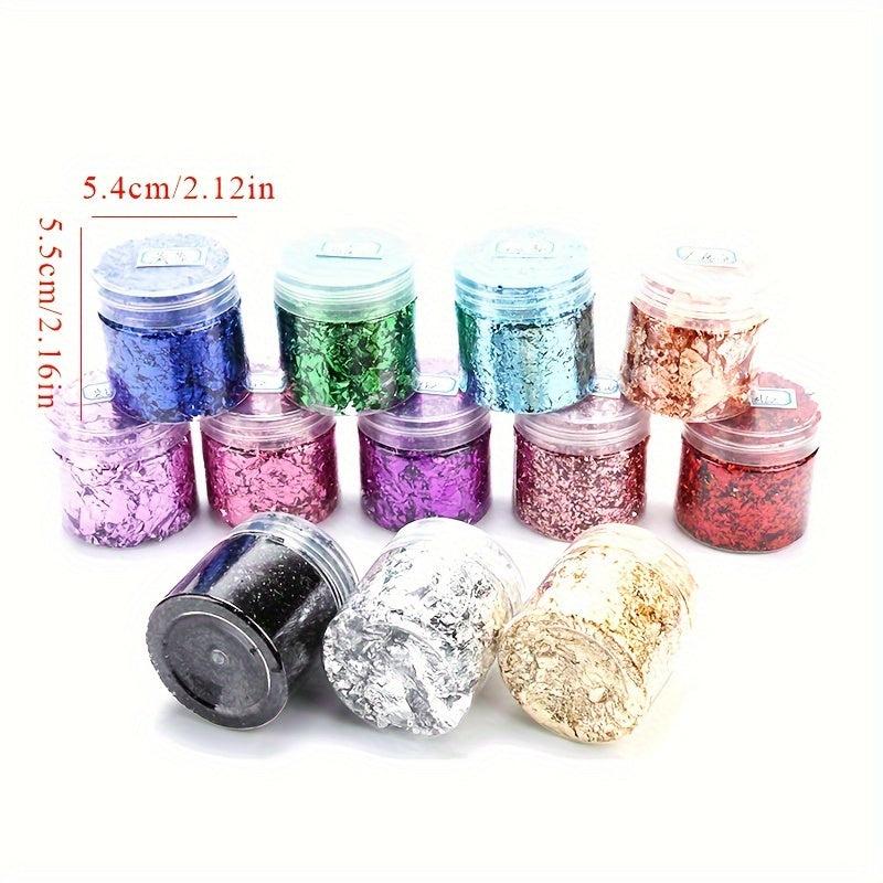 10g Golden Foil Flakes for Resin Jewelry Making Crafts Slime Nails Painting