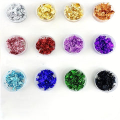 10g Golden Foil Flakes for Resin Jewelry Making Crafts Slime Nails Painting
