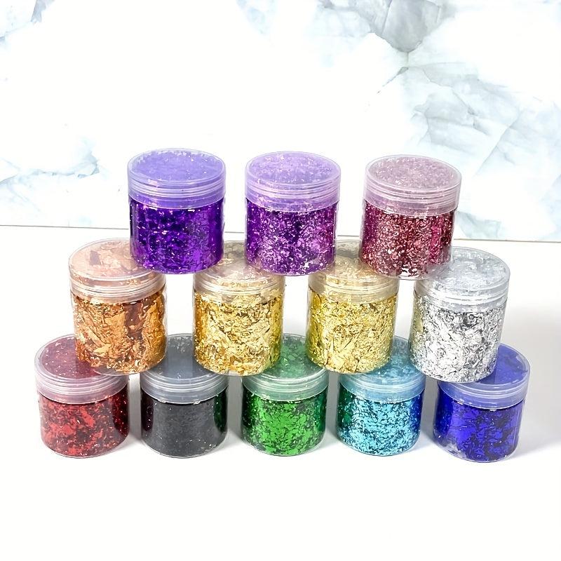 10g Golden Foil Flakes for Resin Jewelry Making Crafts Slime Nails Painting