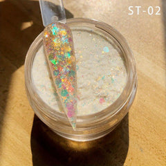 Rainbow Hexagon Glitter Acrylic Powder for Nail Art