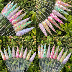 Rainbow Hexagon Glitter Acrylic Powder for Nail Art