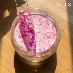 Rainbow Hexagon Glitter Acrylic Powder for Nail Art