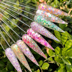 Rainbow Hexagon Glitter Acrylic Powder for Nail Art