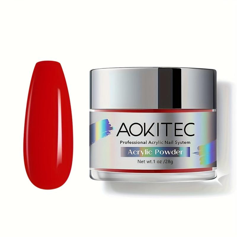 Aokitec Nude Red Acrylic Powder For Nails Professional Acrylic Nail Powder