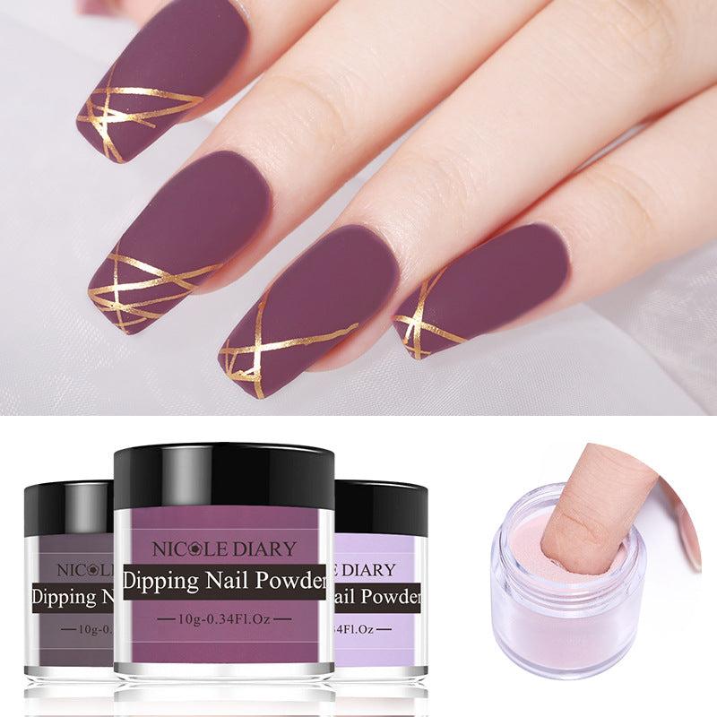 10g Matte & Glitter Nail Dip Powder Pigment Dust DIY Nail Art Decoration