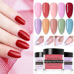 10g Matte & Glitter Nail Dip Powder Pigment Dust DIY Nail Art Decoration