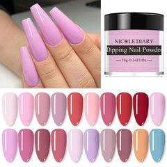 10g Matte & Glitter Nail Dip Powder Pigment Dust DIY Nail Art Decoration