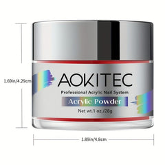 Aokitec Red Acrylic Powder French Nail Art