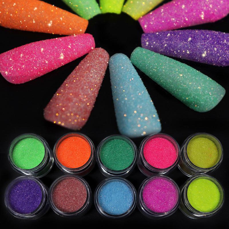 10PC Nail Glitter Powder Set for DIY Manicures & Festive Looks