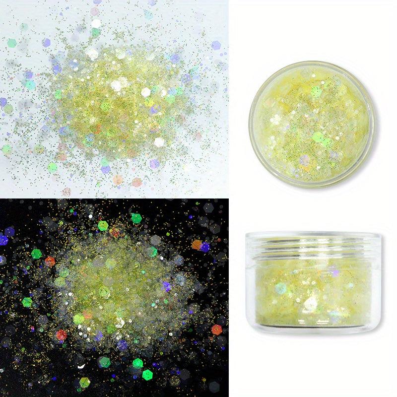 Purple Holographic Nail Sequins Chunky Glitter Hexagon Flakes