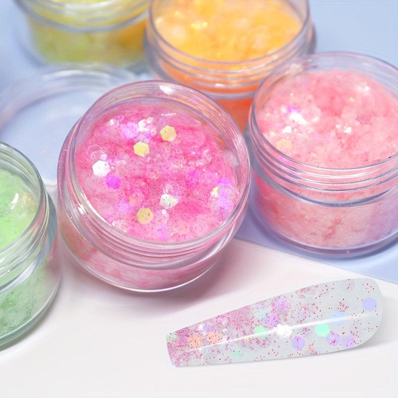 Purple Holographic Nail Sequins Chunky Glitter Hexagon Flakes