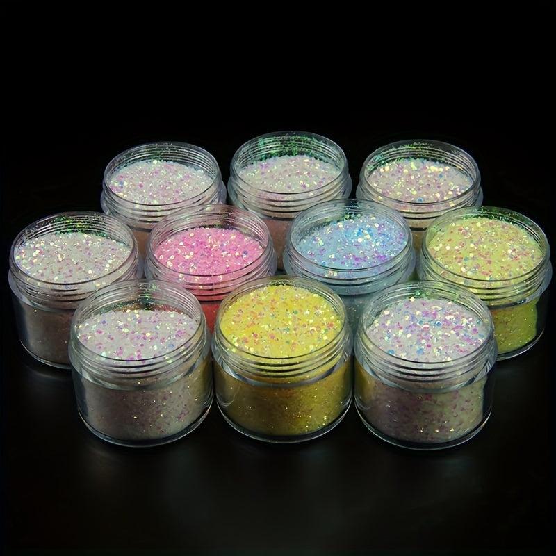 Shining Flash Glitter Hexagon Nail Powder - Nail Art Decoration