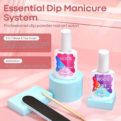 Dip Powder Liquid Set Base Top Coat with Activator for Nail Art Manicure