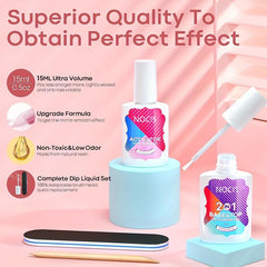 Dip Powder Liquid Set Base Top Coat with Activator for Nail Art Manicure