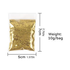 10g Holographic Nail Glitter Powder Mixed Size Hexagon Flakes for DIY Nail Art