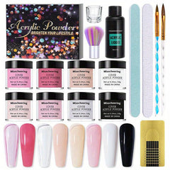 16pcs Acrylic Nail Powder Set 8 Colors Acrylic Powder Set With Acrylic Liquid