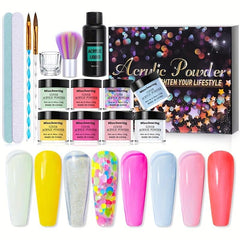 16pcs Acrylic Nail Powder Set 8 Colors Acrylic Powder Set With Acrylic Liquid