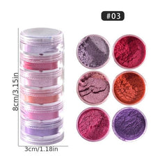 6 Colors Nail Glitter Powder Shining Sugar Effect Pink Green Dust Sand Powder