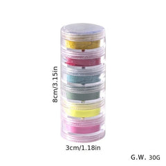 6 Colors Nail Glitter Powder Shining Sugar Effect Pink Green Dust Sand Powder