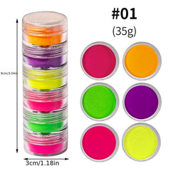 Neon Glow in the Dark Powder for Nail Art Resin Bling Crafts