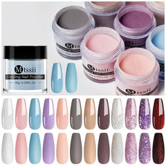 Purple Glitter Nail Dipping Powder Set with Nail File & Brush