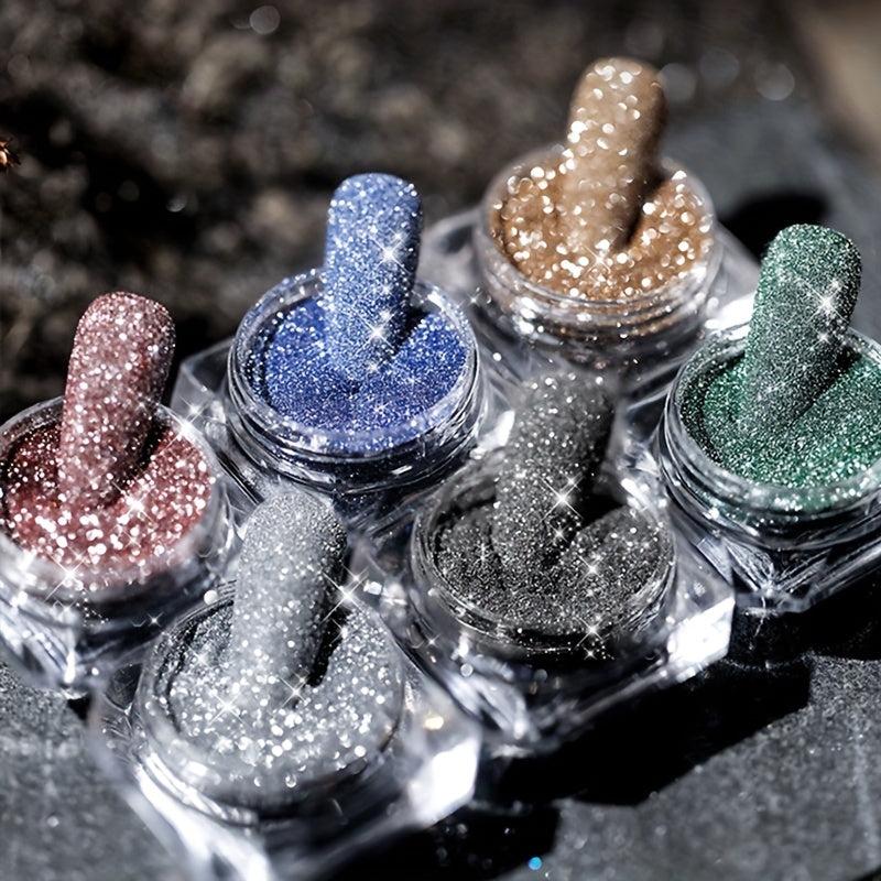Reflective Glitter Sequins for Acrylic Nails - Silver Nail Powder